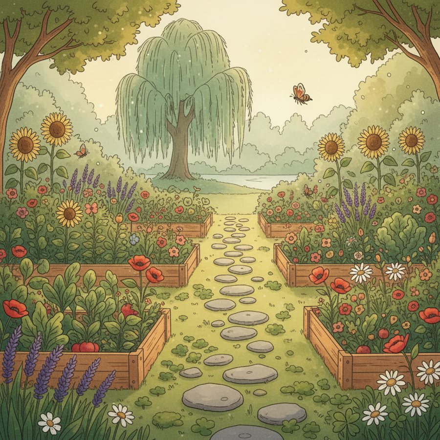 The illustrated world of Cottage Creek Garden
